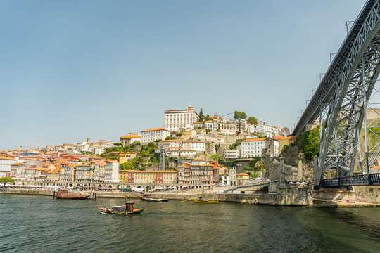 Urban landscape of Porto with the Dom Luis I Bridge