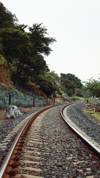 railway tracks in the countryside