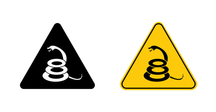 Venomous Snake Hazard Safety Sign Vector
