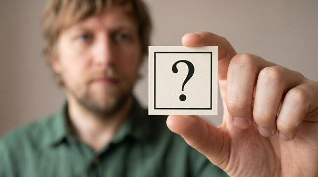 Professional holding Question mark, Question mark concept, concept for assessments, test, exam, quiz, puzzle, knowledge checks backgrounds, concept of help, concept of solution.