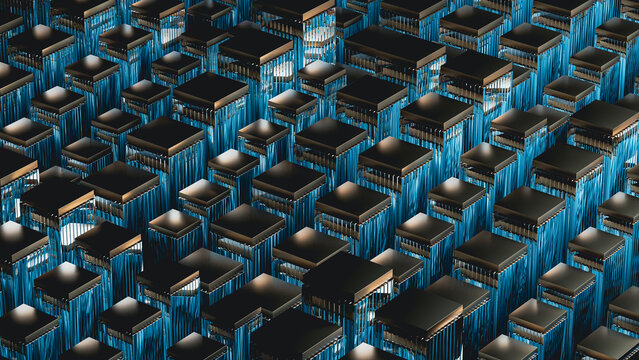 Abstract processor technology background with circuits and data flow
