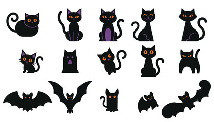 Halloween Black Cat Clipart Bundle © Md Shaikot