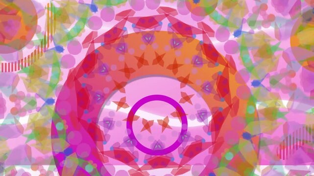 On playback start central mandala motif pulsing rotating and morphing layers to show vivid symmetry