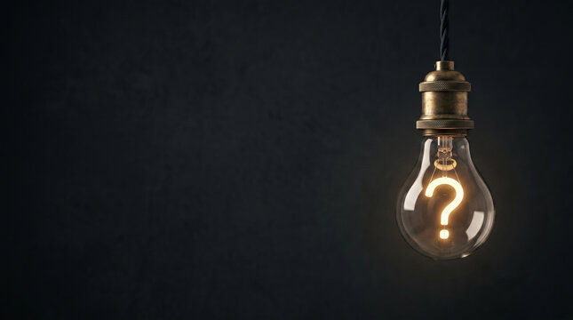 Question mark with bulb concept, concept for assessments, test, exam, quiz, puzzle, knowledge checks backgrounds, concept of help, concept of solution.
