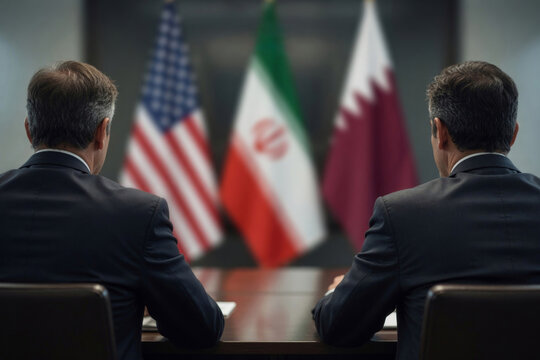 Diplomats meeting for international relations, symbolizing negotiations between usa, iran, and qatar