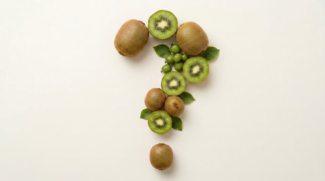 Question mark made up of Pears Healthy Food Question Concept with Fresh Fruits on White, Question Mark Made of Fresh Fruits Isolated on White Background