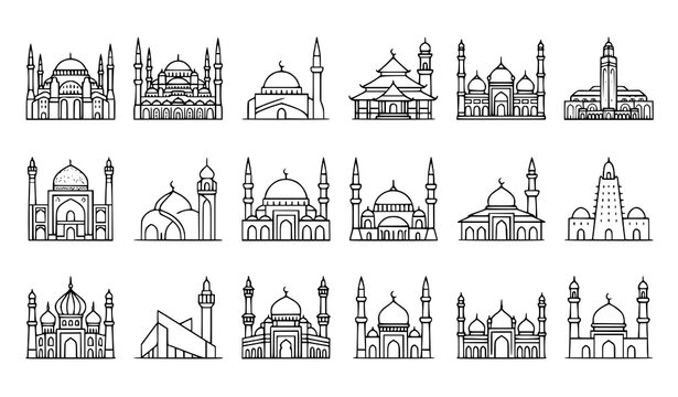 vector set of church