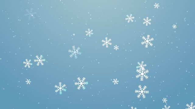 Falling White Snowflakes Particle Background Animation on a Soft Blue Gradient Backdrop