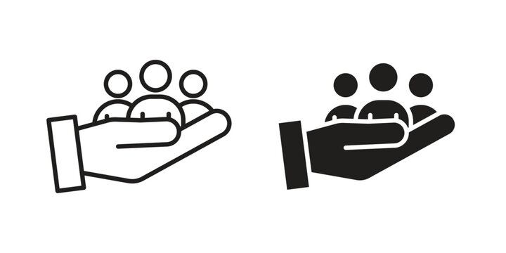 Teamwork icon for mobile application, button and website design.