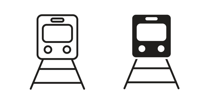 Train icon for mobile application, button and website design.
