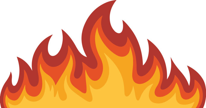Flames Burning on White Background