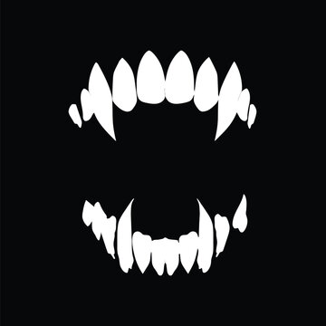 Sharp teeth silhouette against a black background stylized monster fangs