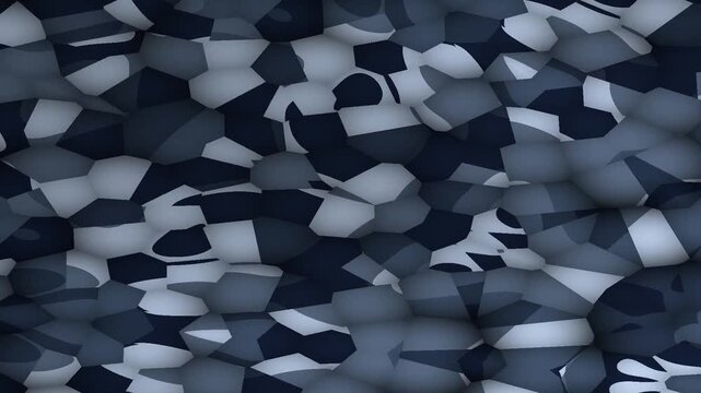 Overlapping geometric shapes in dark blue and gray pattern