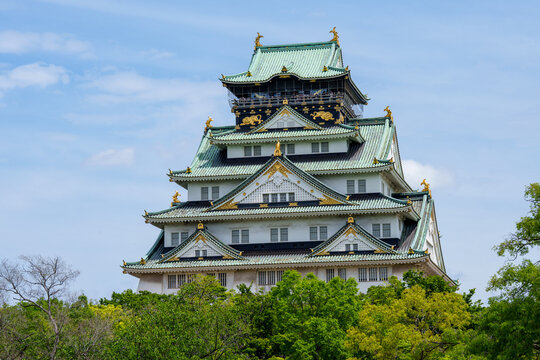 Osaka Castle, a famous landmark and popular tourist attractions in Osaka, Japan
