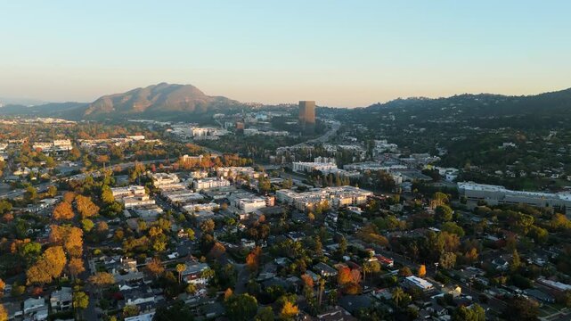 Aerial View of Studio City and Universal City, Los Angeles, California, December 19, 2025