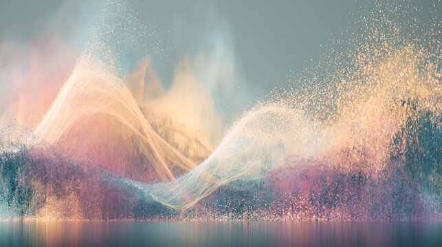 Abstract Digital Sound Wave Particle Visualization
