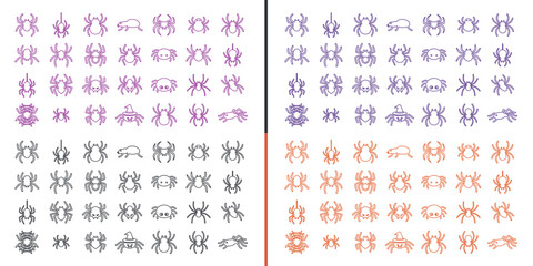 Geometric Pattern Abstract: A visually striking abstract composition featuring two panels filled with repeating geometric shapes in purple, gray, and orange hues. © MDSyedAhmed