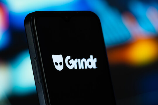 Dhaka, Bangladesh- 6 July 2026: Grindr logo is seen on a smartphone.