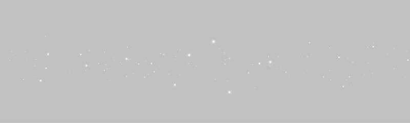 Golden glitter dust PNG with floating light particles on transparent background. Sparkling magic effect with soft glow and bokeh. Decorative overlay for festive projects.   © dedstock