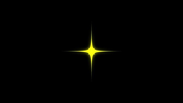 Sparkling star twinkle glitter white cartoon doodle animation, flat vector blinking shining light twinkling effect glowing on transparent  background, starry sky festive overlay 4K video