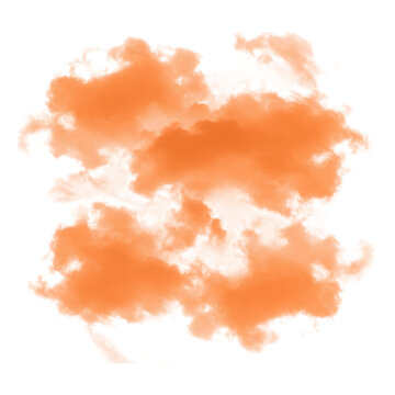 Abstract orange cloud shape isolated on transparent background