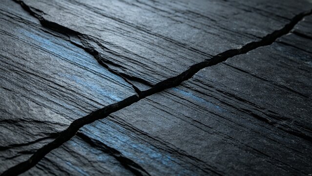 Natural dark slate stone texture with fine parallel cleavage lines