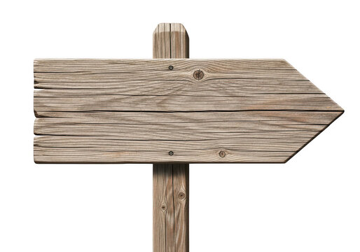 Old wooden directional road signpost with arrows