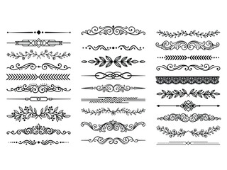 Ornate decorative dividers and borders set with floral and vintage flourishes. © DesignerKamran99