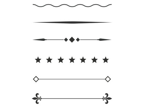 Professional collection of elegant text dividers and classic paragraph borders.