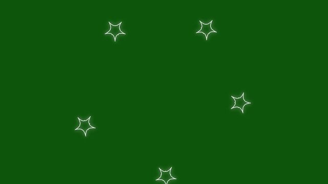 twinkling Star animation green screen falling sparkling stars background white cartoon, Sparkle stars shine animated effect, sparkle blink shine stars looping,doodles style stars blinking.4kanimation
