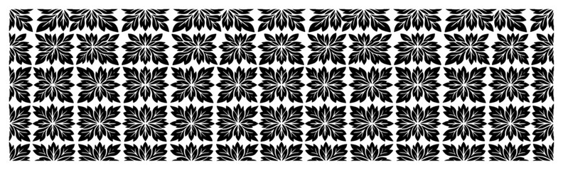 Fototapeta premium Symmetrical floral leaf tiles in geometric ornamental style
