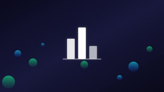 bar chart growth icon with rising data columns