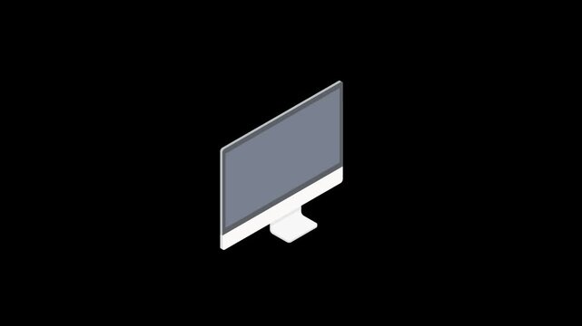 Modern Isometric Desktop Computer Animation for Technology and Office Projects