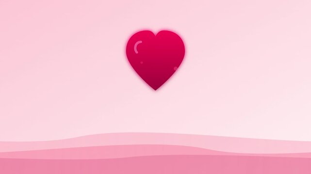 beating heart healthcare icon on soft rose gradient waves