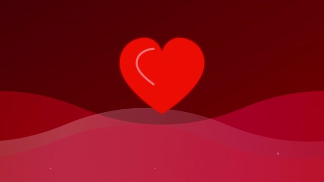 beating heart medical icon organic warm red waves
