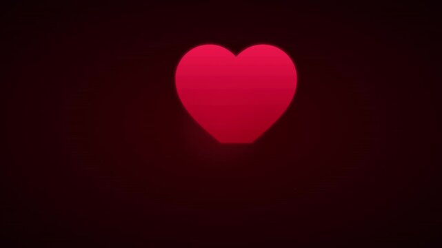 beating medical heart icon on expanding red waves