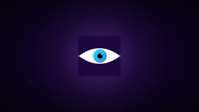 blinking eye vision icon with soft purple auras
