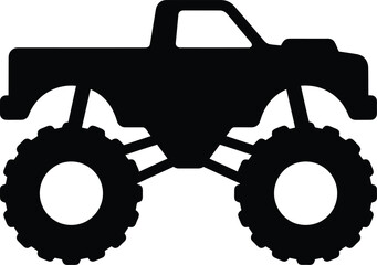 Silhouette vector monster truck icon for extreme sport event design © Thidul Islam