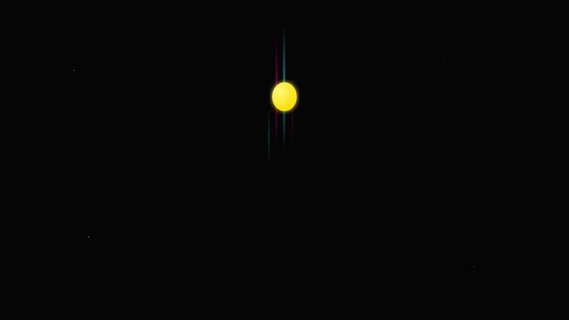 bouncing ball icon on dynamic playful color background