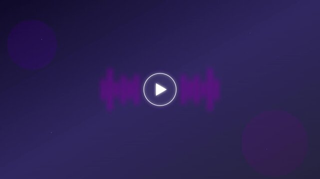 bouncing play button icon with magenta audio bars