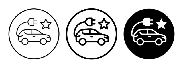 Fototapeta premium Electric Car Icons, EV Charging Symbols, Sustainable Transport Icons, Green Energy Vehicle Graphics