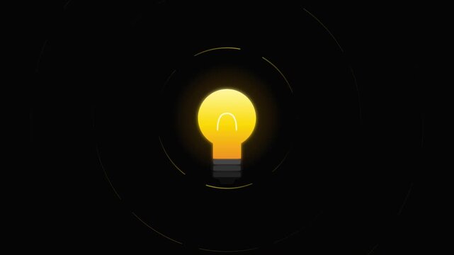 bright idea bulb icon with radiating amber energy