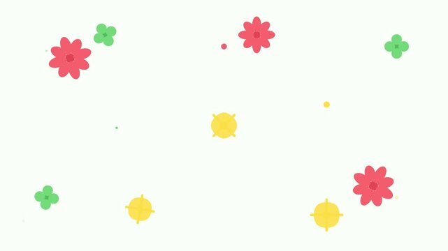Bright Summer Abstract Floral Pattern Vector Animation