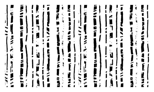 Distressed vertical stripes pattern with grunge hand made textures and stamp effect