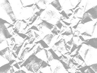 Naklejka premium White crumpled foil texture with silver metallic reflections and wrinkled surface details.