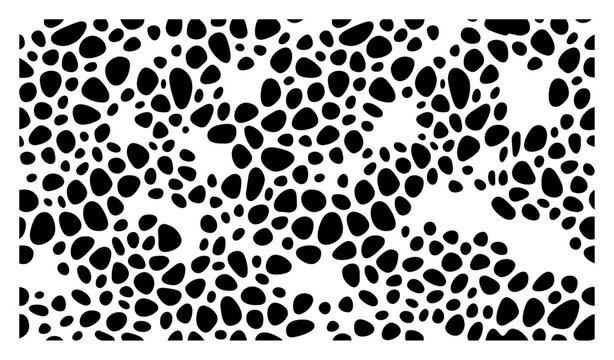 Organic pebble pattern with irregular rounded stone shapes on white background