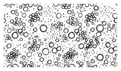 Bubbles pattern with hand drawn circular rings and dots on white background © Cristiano