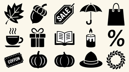 Autumn sale horizontal banner with maple leaf, shopping bag and floating price tags — branding template © Aleksandr