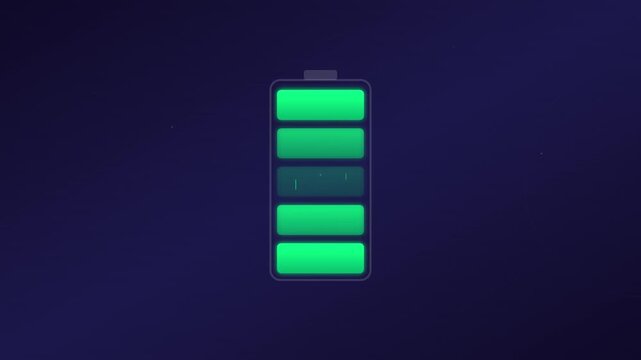 charging battery power icon with emerald energy cells