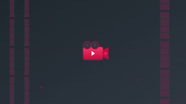 cherry video icon with rolling film frame motion